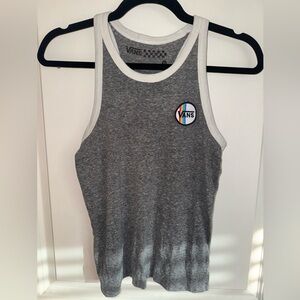 Vans Heather Gray Tank with Logo Patch